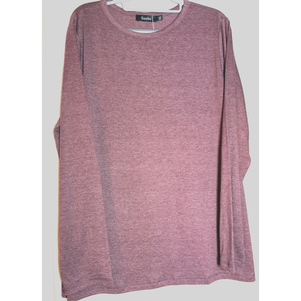 Sunbs Women's 2X NWT Long Sleeve Pullover Top Mauve Heathered Casual Shirt